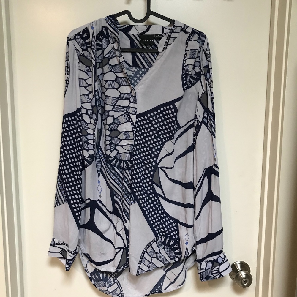 🌵 Tribal Blouse Blue/Grey patterned Long Sleeve